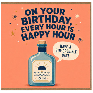 Birthday Card, Gin - Credible Day Funny Gin Birthday Card