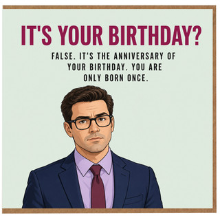 Birthday Card, Funny Humorous Birthday Card for Him with Illustrated Man