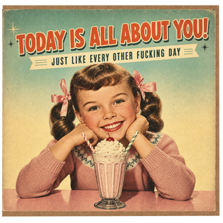 Birthday Card, Retro Cheeky Sarcastic Greeting Card