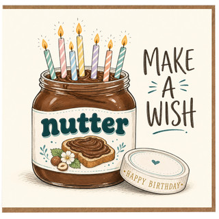 Birthday Card, Make A Wish Jam Jar Cake Design