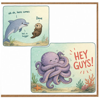 Birthday Card, Underwater Animal Greeting Card
