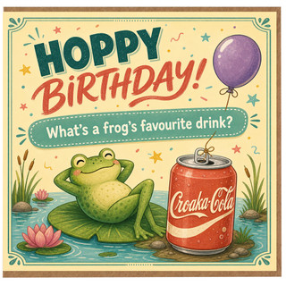 Birthday Card, Happy Birthday Frog Joke Card