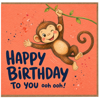 Birthday Card, Happy Birthday To You Ooh Ooh Card