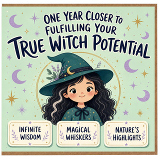 Birthday Card, One Year Closer to Fulfilling Your True Witch Potential