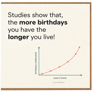 Birthday Card, Studies Show That the More Birthdays You Have the Longer You Live Card