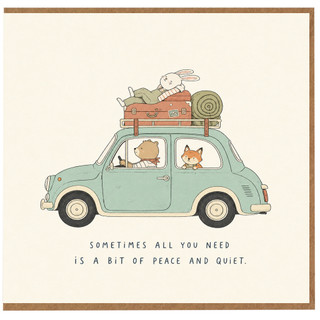 Birthday Card, Cute Animal Travel Greeting Card