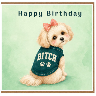 Birthday Card, Funny Cute Happy Birthday Card for Her