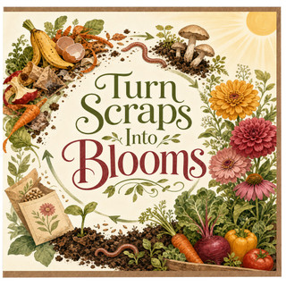 Birthday Card, Turn Scraps Into Blooms Inspirational Garden Card