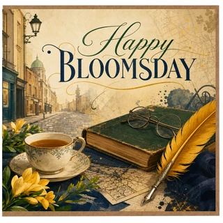 Birthday Card, Vintage City Scene Design