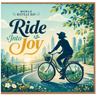 Birthday Card, Ride Into Joy Cycling Greeting Card