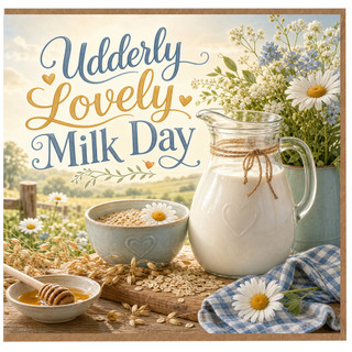 Birthday Card, Udderly Lovely Milk Day Greeting Card