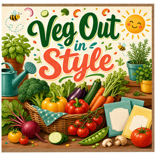 Birthday Card, Veg Out in Style Greeting Card