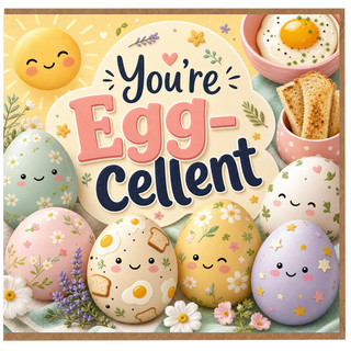 Birthday Card, You're Egg - cellent Cute Easter Greeting Card