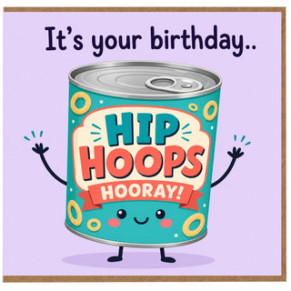 Birthday Card, Funny Hip Hoops Hooray Birthday Card