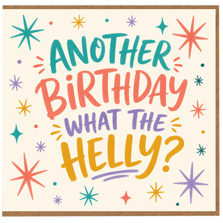 Birthday Card, Another Birthday What The Hilly? Retro Hand - Lettered Greeting Card