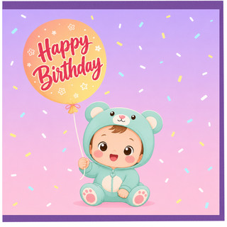 Birthday Card, Cute Bear Outfit Birthday Card