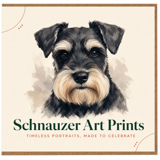 Birthday Card, Lover Greeting Card, Schnauzer Art Prints Design
