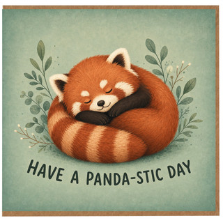 Birthday Card, Have a Panda - stic Day Red Panda Card