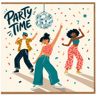 Birthday Card, Retro Disco Dance Greeting Card