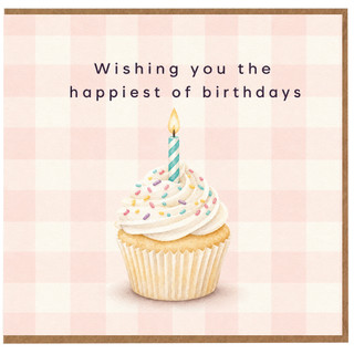 Birthday Card, Wishing You the Happiest of Birthdays Cupcake Card