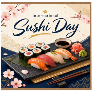 Birthday Card, International Sushi Day Card
