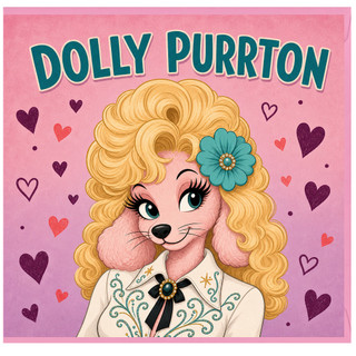 Birthday Card, Dolly Purrton Funny Cute Greeting Card