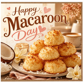 Birthday Card, Happy Macaroon Day Greeting Card