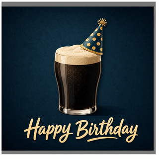 Birthday Card, Beer Pint Party Hat Birthday Card