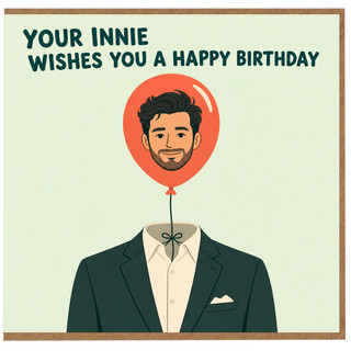 Birthday Card, Your Innie Wishes You a Happy Birthday Funny Greeting Card