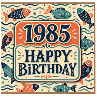 Birthday Card, Happy Birthday Fish Design