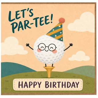 Birthday Card, Let's Par - Tee Golf Birthday Card