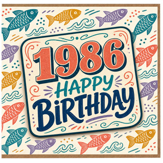 Birthday Card, Happy Birthday Card for 1986 Birthday