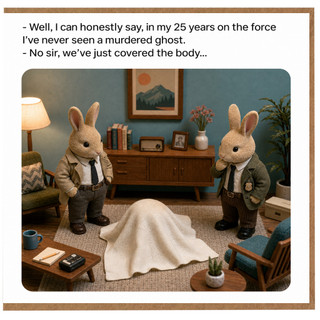 Birthday Card, Humorous Crime Scene Ghost Card