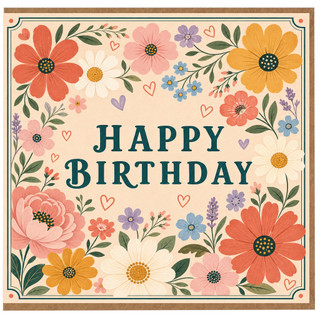 Birthday Card, Floral Daisy Design