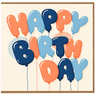 Birthday Card, Happy Birthday Balloon Design