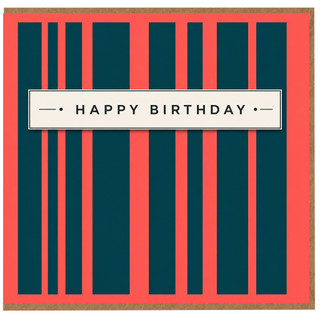 Birthday Card, Bold Striped Modern Greeting Card
