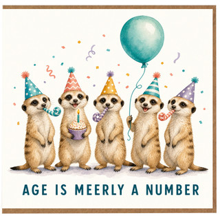 Birthday Card, Age Is Merely A Number Meerkat Birthday Card