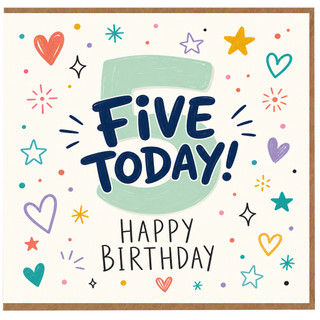 5th Birthday Card, Five Today Happy Birthday Card