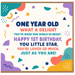 1st Birthday Card, for One Year Old Little Star Birthday Card