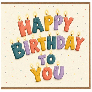 Birthday Card, Colourful Candle Letter Birthday Card