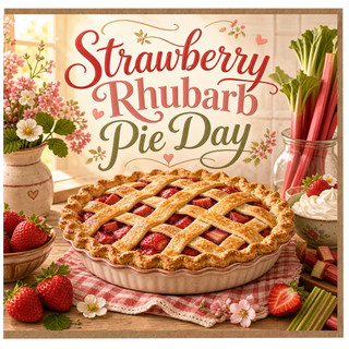 Birthday Card, Strawberry Rhubarb Pie Day Card