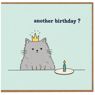 Birthday Card, Funny Another Birthday Cat Card