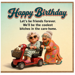 Birthday Card, Retro Care Home Humour Birthday Card