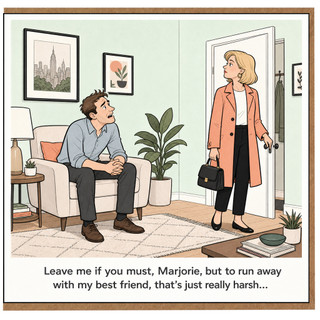Birthday Card, Humorous Breakup Card, Leave Me If You Must Card