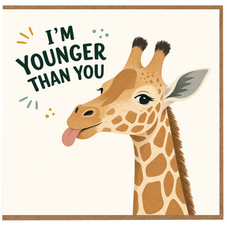 Birthday Card, Giraffe Humour Greeting Card