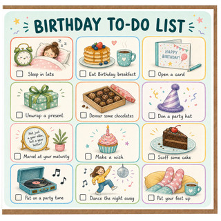 Birthday Card, Birthday To - Do List Funny Checklist Card