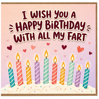 Birthday Card, Cute Heart and Candle Design, With All My Heart