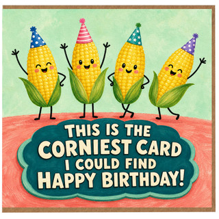 Birthday Card, Funny Corn Pun Birthday Card