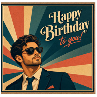 Birthday Card, Happy Birthday to You Retro Style Card