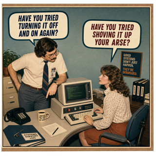 Birthday Card, Retro Office Computer Humour Card